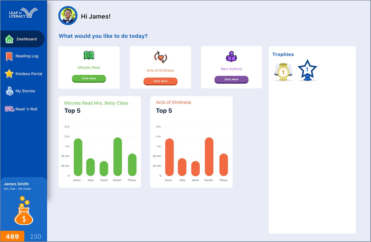 Leap for Literacy Read-N-Roll web app